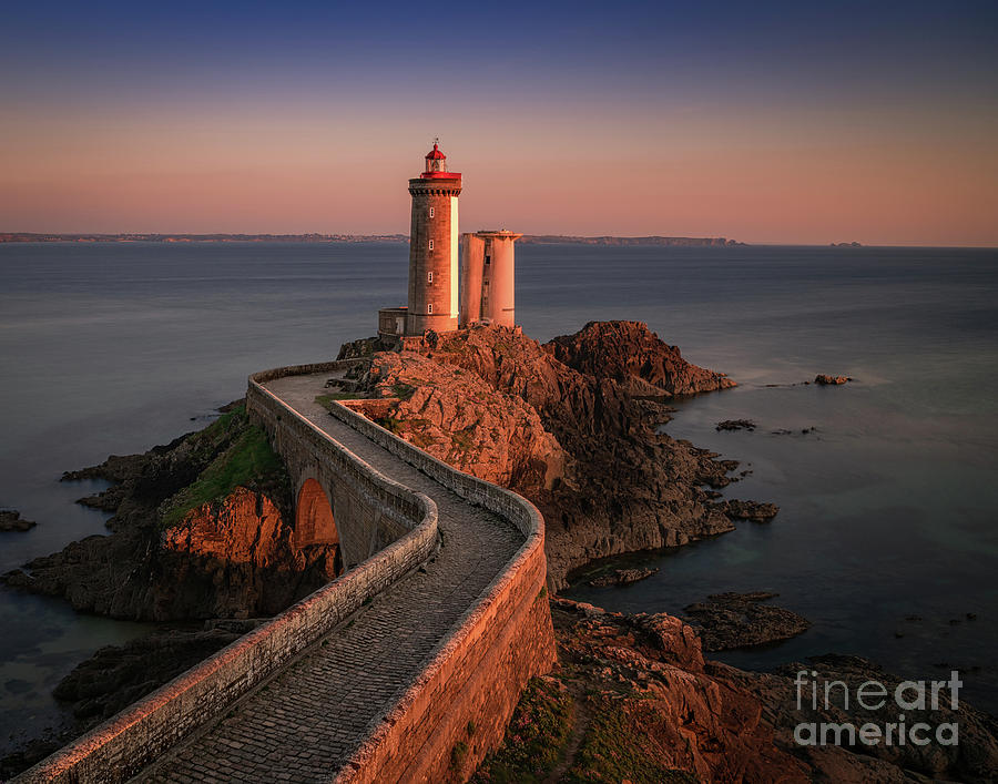 Petit Minou lighthouse at sunset Photograph by Izet Kapetanovic