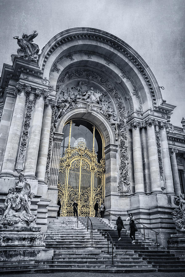 Paris Photograph - Petit Palais Golden Gate BW Paris by Joan Carroll