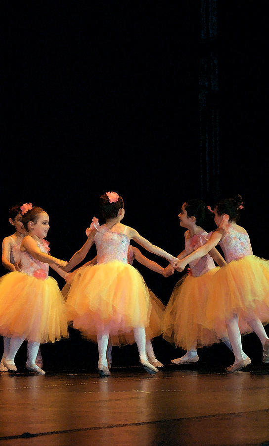 Petite Ballerinas in Yellow Photograph by Margie Avellino