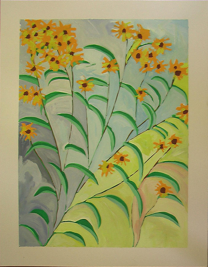 Petite sunflowers Painting by Marianne Neill - Fine Art America