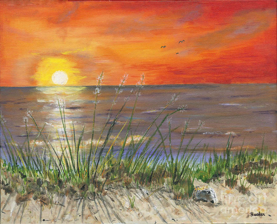 Petoskey Sunset Painting Painting by Timothy Hacker