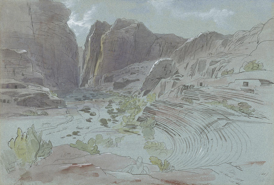 Nature Painting - Petra April 14 1858 by Edward Lear