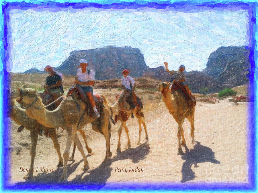 Petra Jordan Camel Ride Digital Art by Donna L Munro