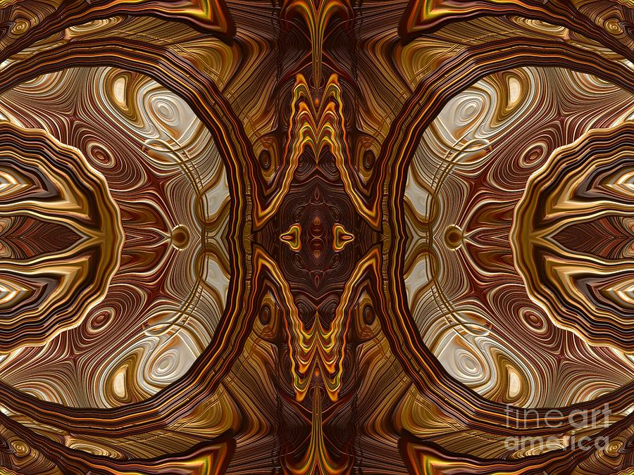 Petrified Wood Parquetry Fractal Abstract Digital Art by Rose Santuci-Sofranko
