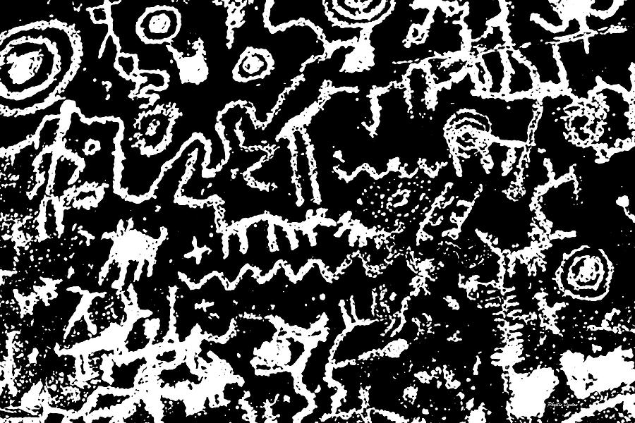 Petroglyph Black And White Photograph by Phyllis Denton