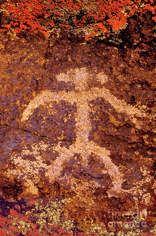 Petroglyph Of Man Little Petroglyph Canyon California  Photograph by Dave Welling
