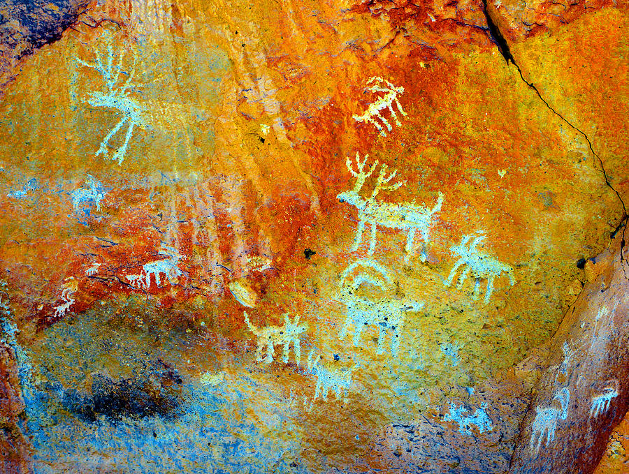 Fremont Indian State Park Utah Photograph - Petroglyph panel work 12 by David Lee Thompson