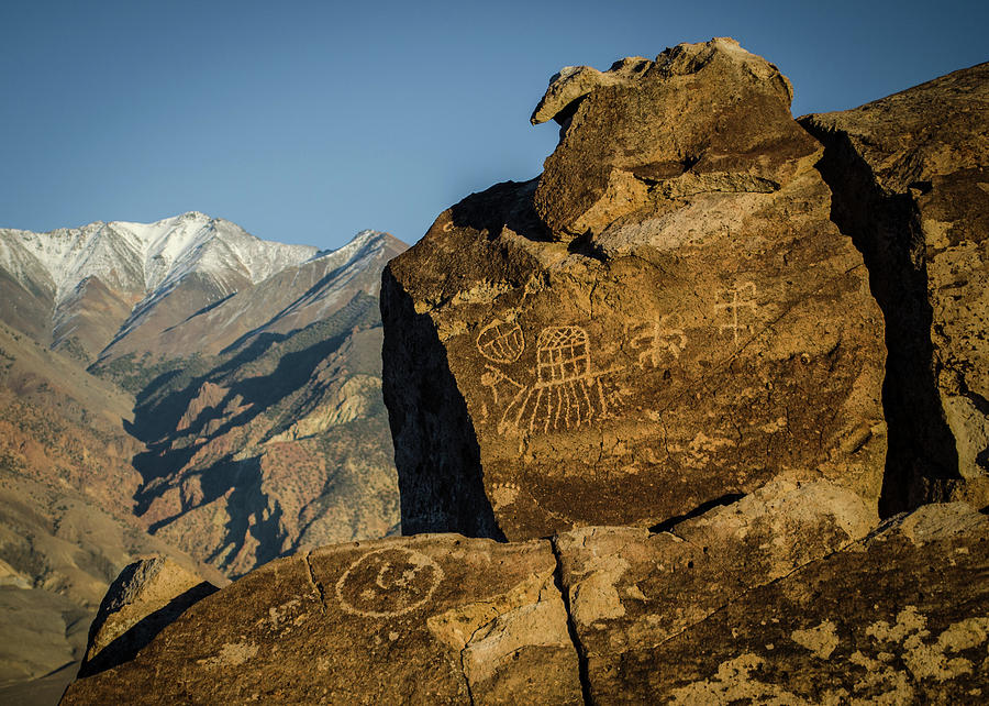 Petroglyphs and White Mountains Photograph by Al White