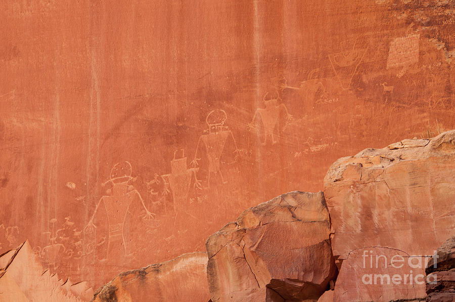 Petroglyphs in Capital Reef Photograph by Cindy Murphy - NightVisions