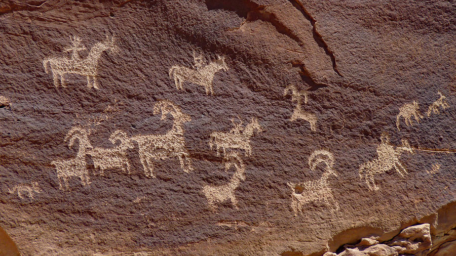 Petroglyphs Recording the Hunt Photograph by Lawrence S Richardson Jr
