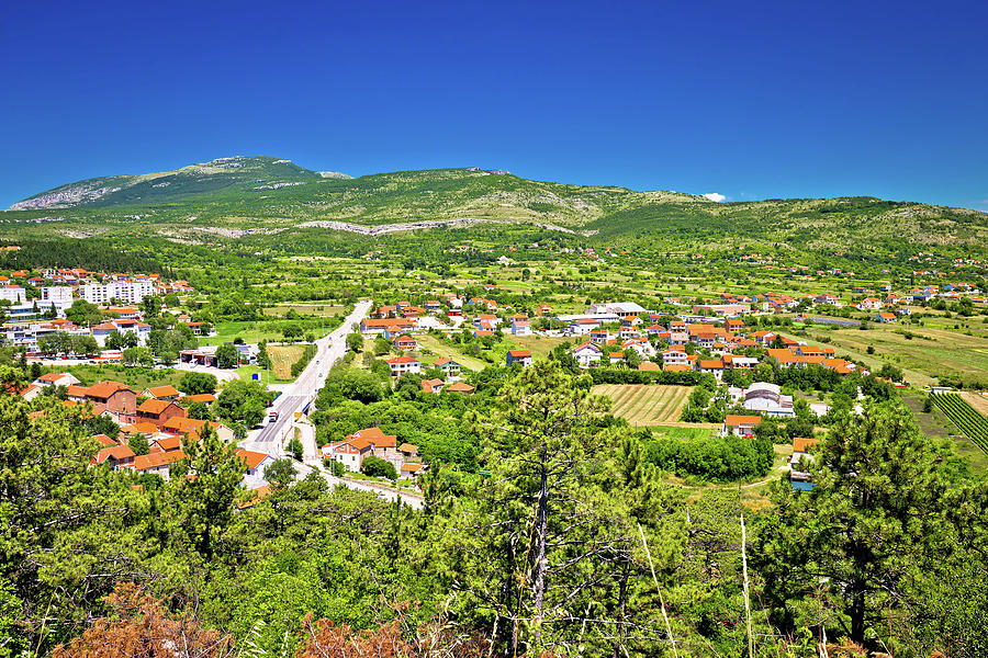 Petrovo Polje and town of Drnis view Photograph by Brch Photography