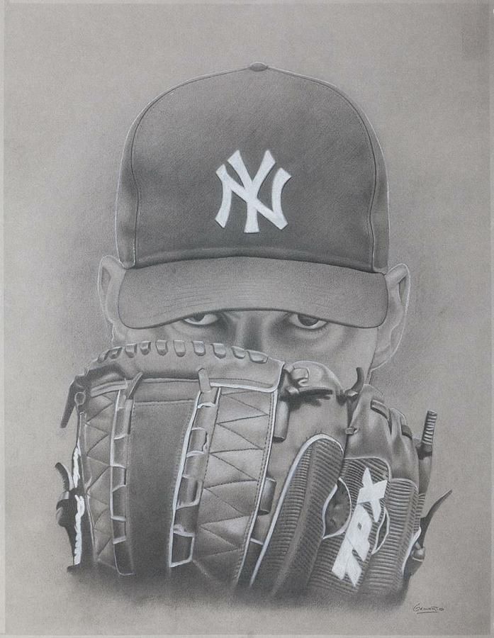 Andy Pettitte Drawing - Pettitte Stare by Gary Genuario