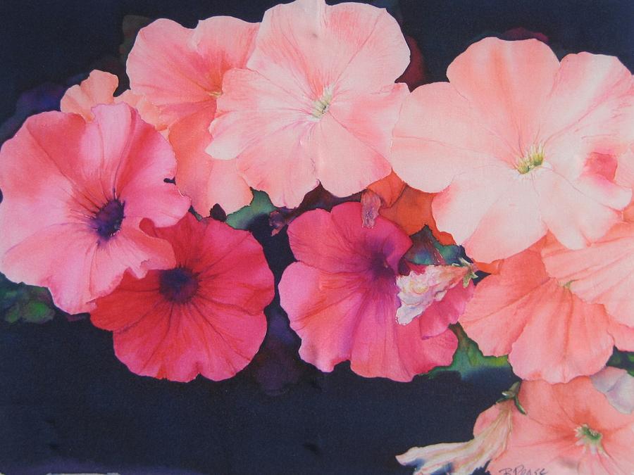 Petunias Painting by Barbara Pease