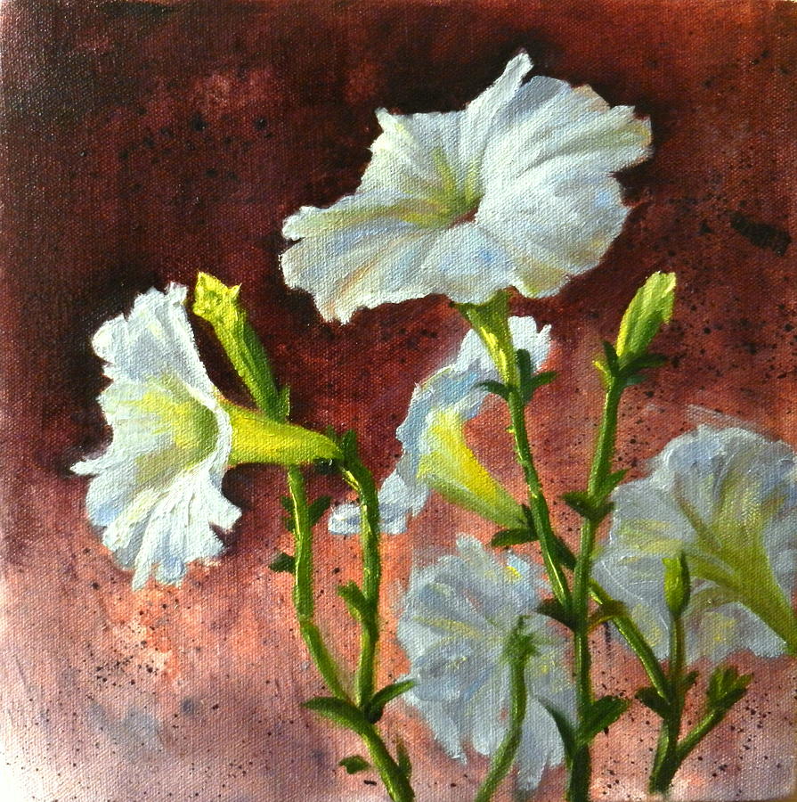 Petunias Delight Painting by Ningning Li