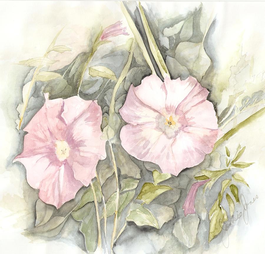 Petunias Painting by Jackie Mueller-Jones