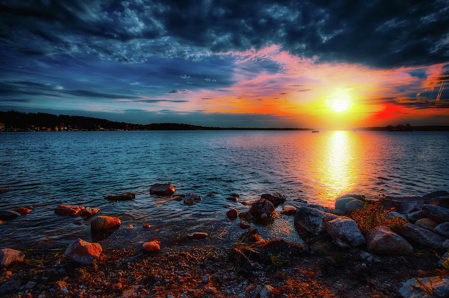 Pewaukee Lake Sunset 1 Photograph by Jennifer Rondinelli Reilly - Fine Art Photography