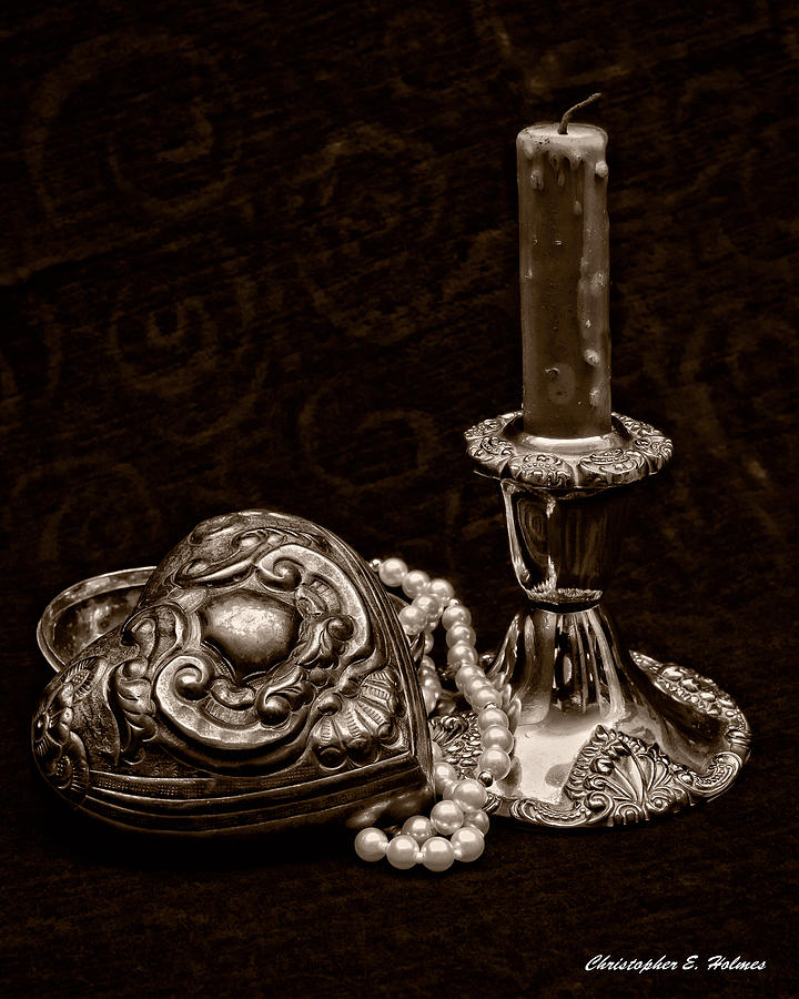 Pewter And Pearls - Sepia Photograph by Christopher Holmes