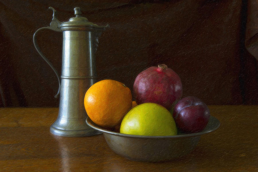 Pewter Ewer and Fruit Painting by Dean Wittle