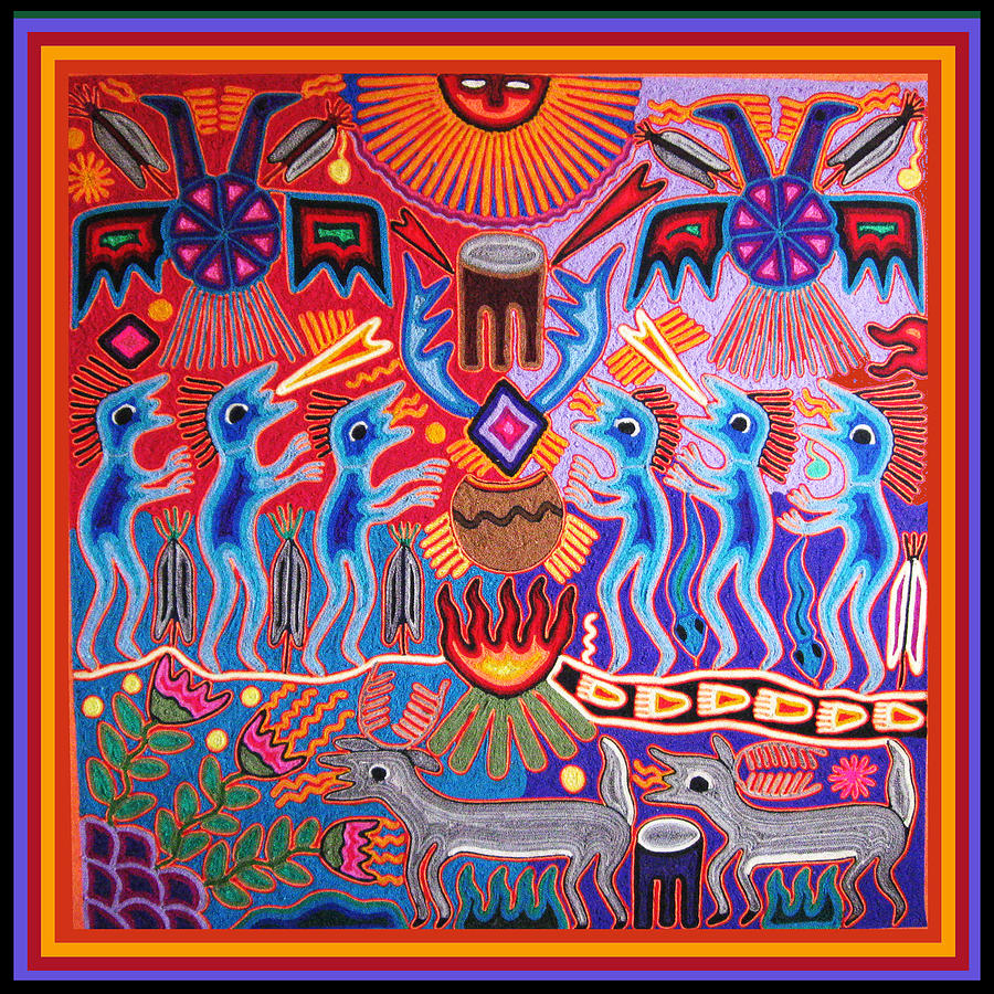 Peyote Shaman Hunting Ritual Digital Art by Vagabond Folk Art - Virginia Vivier