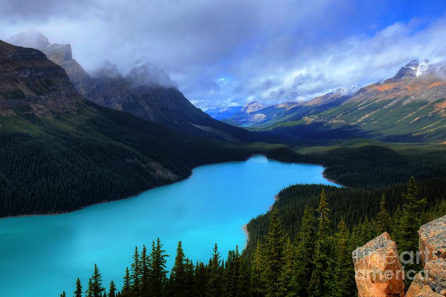 Banff National Park Photograph - Peyto Lake Banff National Park Majestic Beauty by Wayne Moran