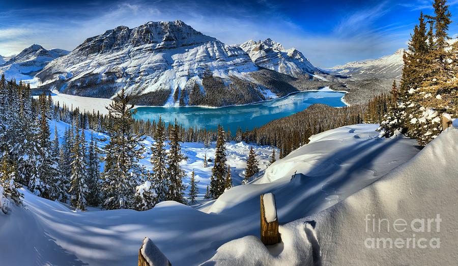 Banff National Park Photograph - Peyto Lake Winter Paradise by Adam Jewell