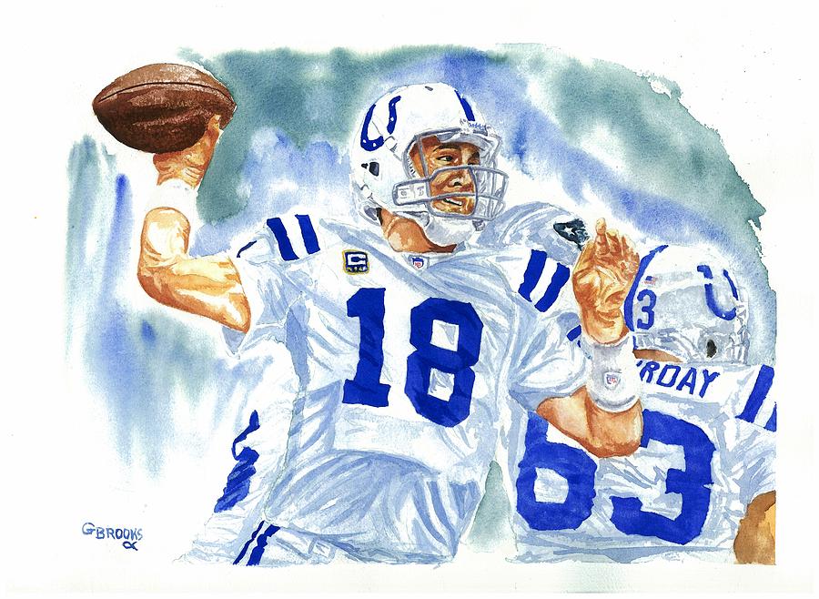 Peyton Manning - 2014 Art Print by George Brooks - Pixels