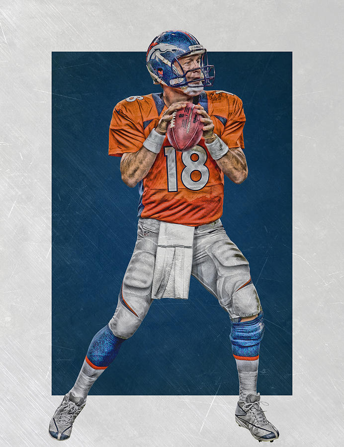 Peyton Manning Denver Broncos Art Print by Joe Hamilton - Fine Art America