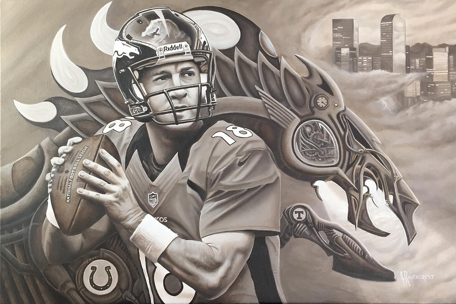 Peyton Manning. is a painting by Justin Ravencrest which was uploaded on Ju...