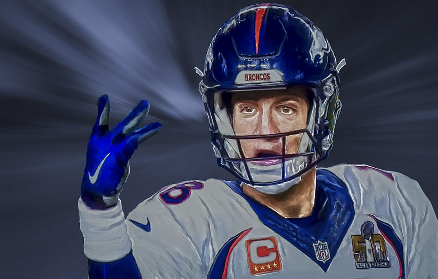 Peyton Manning Painting by Rick Mosher