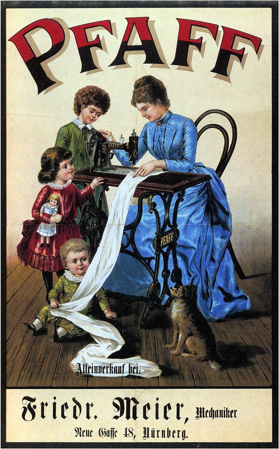 Pfaff - Sewing Machine - Vintage Advertising Poster Mixed Media