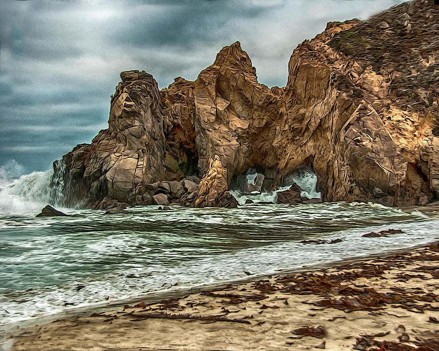 Pfeiffer Beach - Waves and Rocks Photograph by Linda Clifford - Fine ...