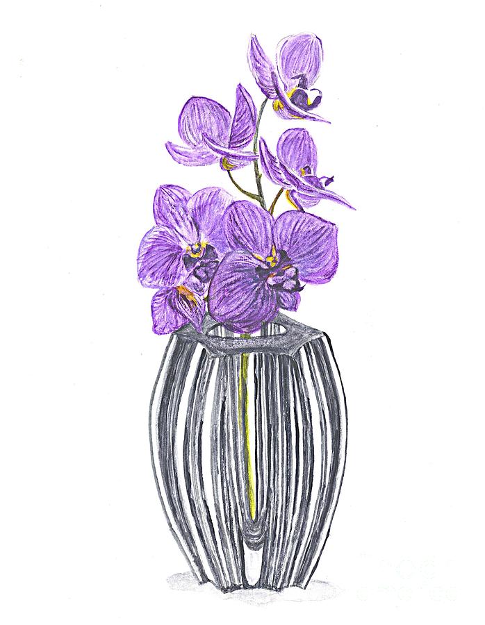 Phalenopsis in a Vase Painting by Carol Wisniewski