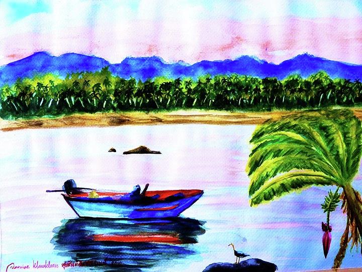 Phangan Island Painting by Wanvisa Klawklean