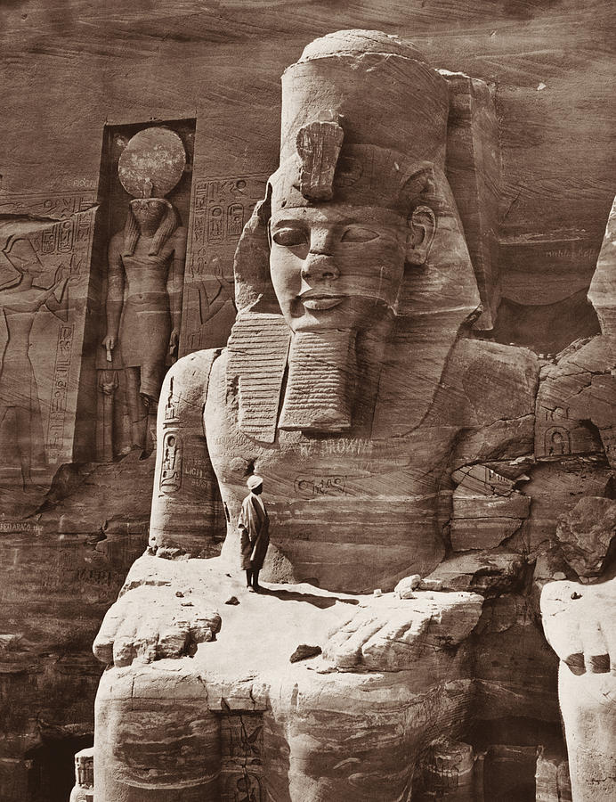 Pharaoh Ramses II - Egyptian Architecture - Circa 1856 Photograph by War Is Hell Store