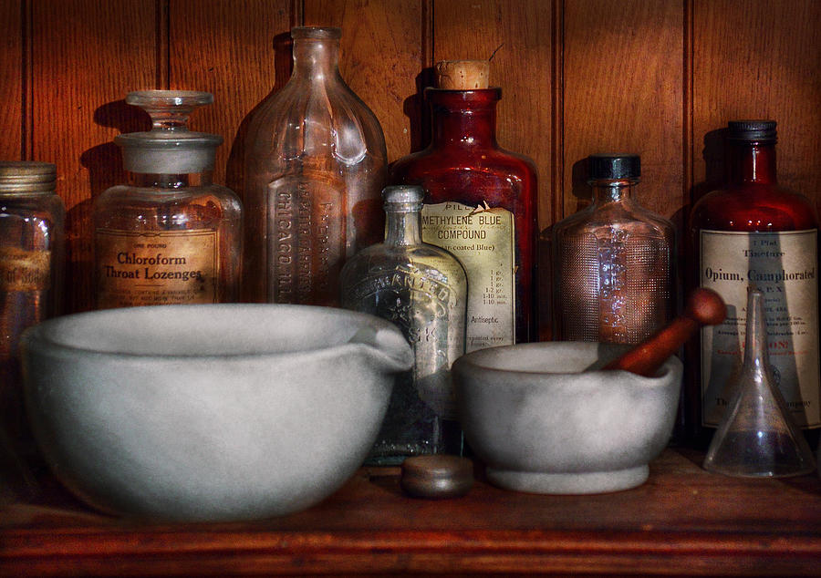 Bottle Photograph - Pharmacist - Medicine for Coughing by Mike Savad