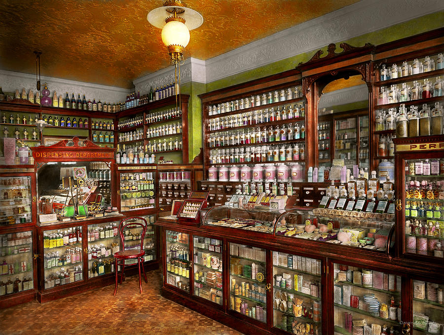 Bottle Photograph - Pharmacy - The chemist shop of Mr Jones 1907 by Mike Savad