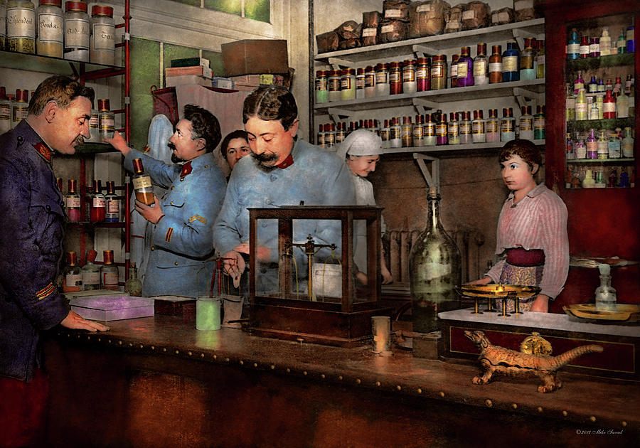 Pharmacy - The dispensing chemist 1918 Photograph by Mike Savad