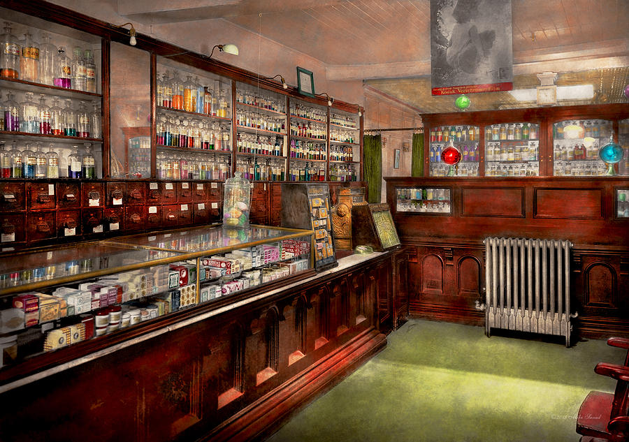 Bottle Photograph - Pharmacy - We have the solution 1934 by Mike Savad