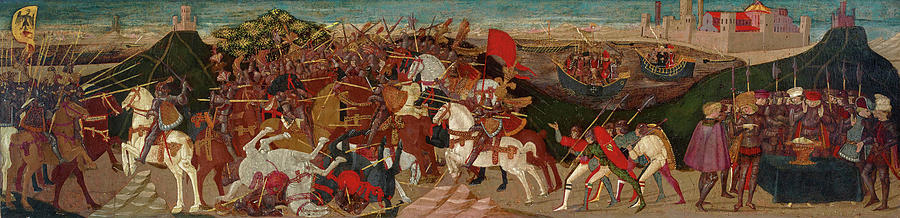 The Battle of Pharsalus Painting by Apollonio-di-giovanni