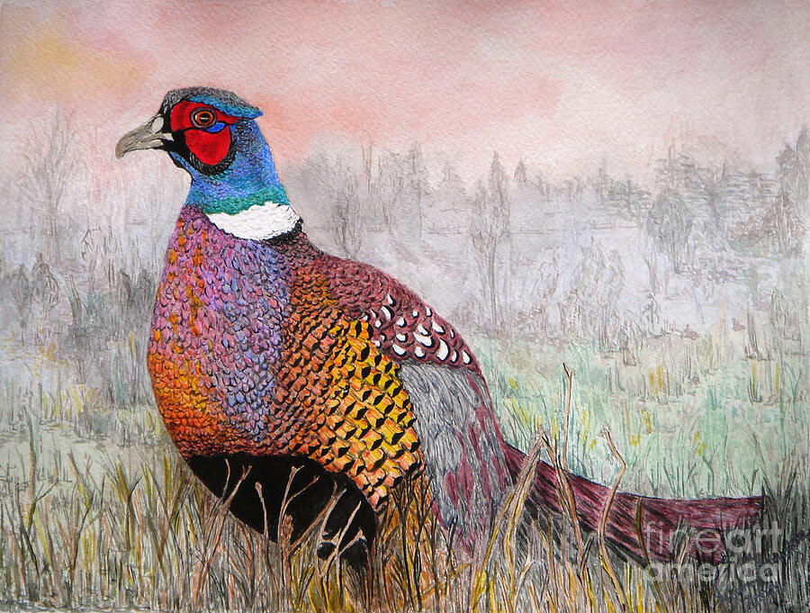 Pheasant Dawn Painting by Yvonne Johnstone