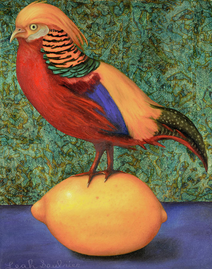 Pheasant On A Lemon Painting by Leah Saulnier The Painting Maniac