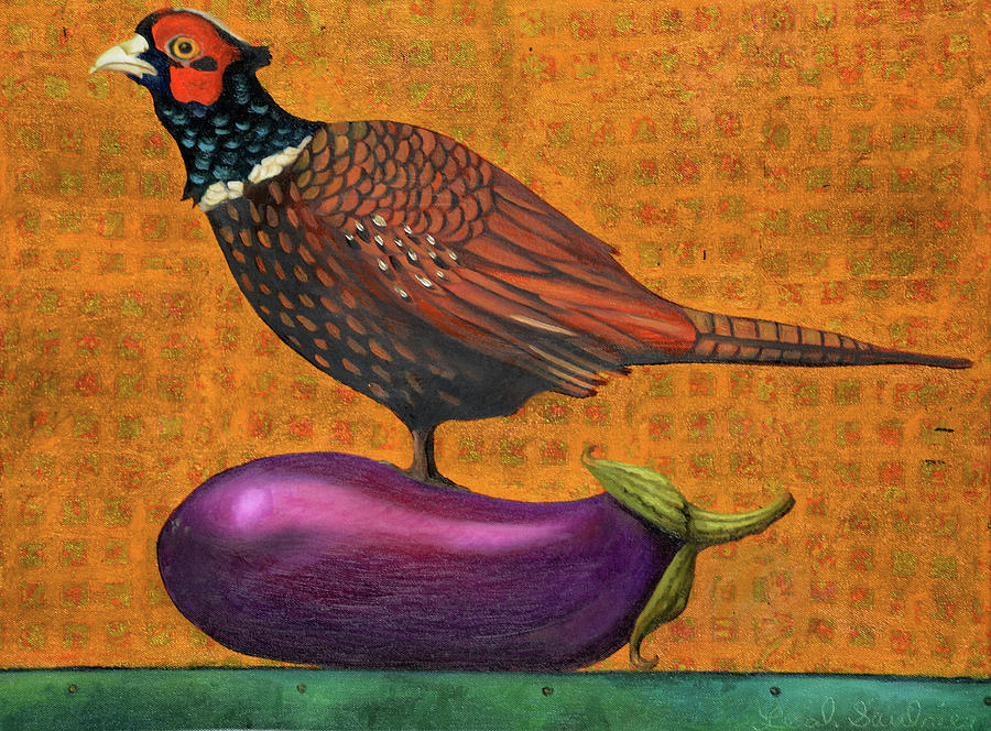 Pheasant On An Eggplant Painting by Leah Saulnier The Painting Maniac