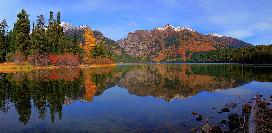 Phelps Lake Panoramic Reflections Photograph by Greg Norrell