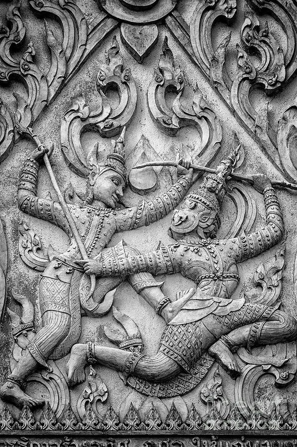 Phetchaburi Temple Stone Carving Photograph by Antony McAulay