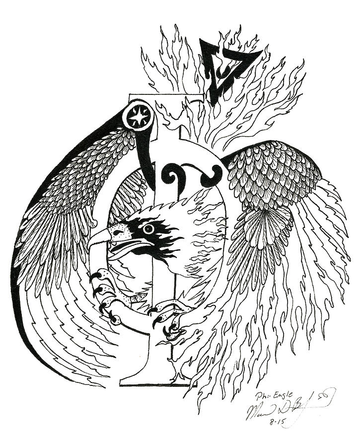 Phi Eagle Drawing by Melinda Dare Benfield