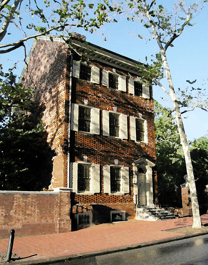 Philadelphia Mixed Media - Phiily Row House 1 by Paul Barlo