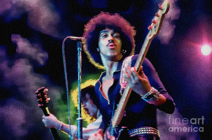 Thin Lizzy Painting - Phil Lynott - Thin Lizzy by Ian Gledhill