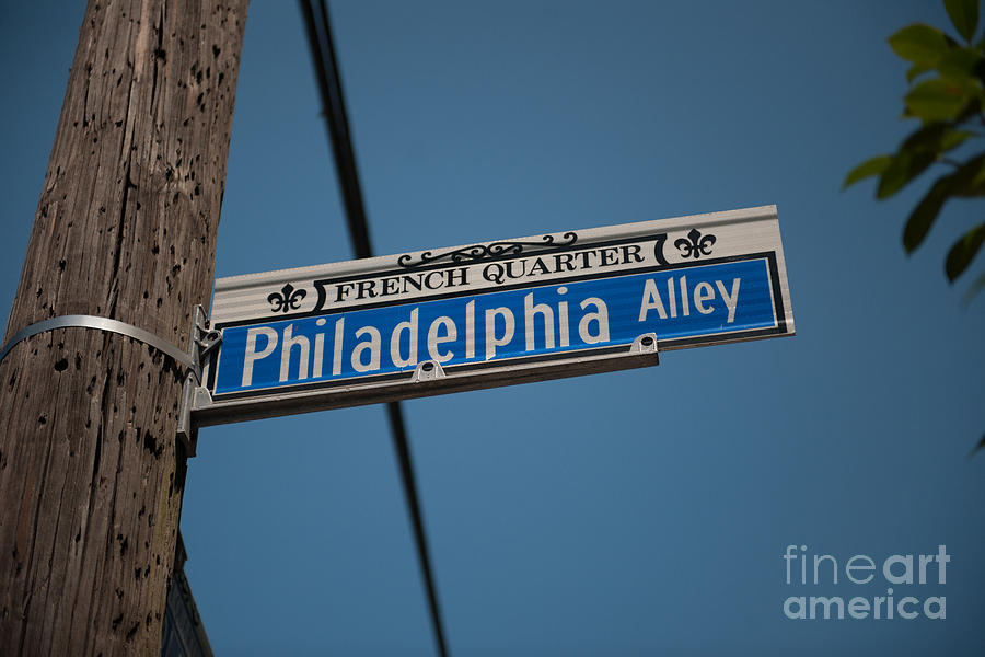 Philadelphia Alley Street Sign Photograph
