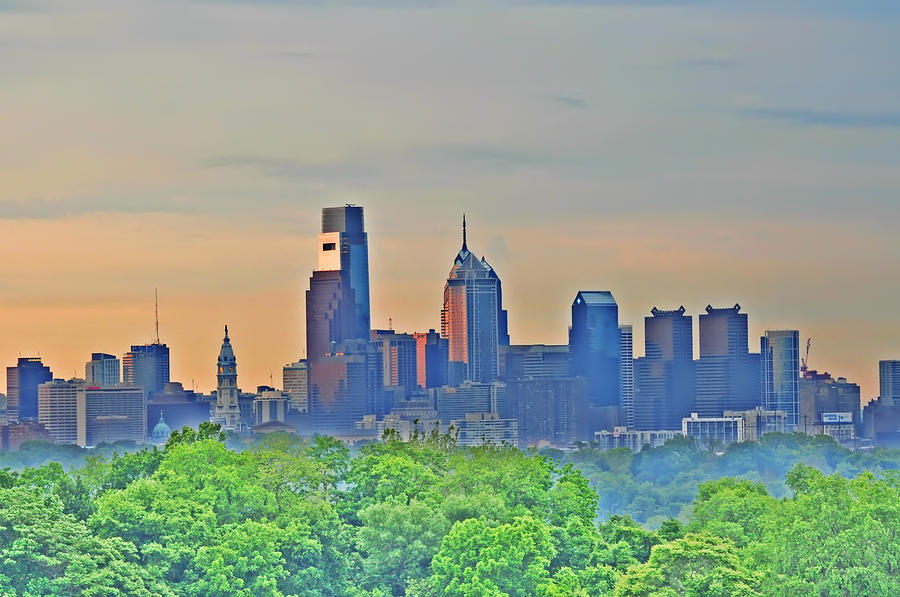 Philadelphia at Sunrise Photograph by Bill Cannon