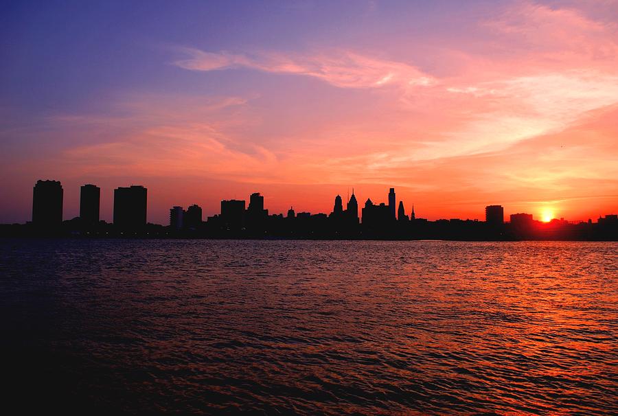 Philadelphia Photograph - Philadelphia at Sunset Skyline View by Matt Quest
